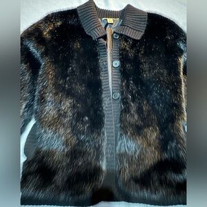 Vintage Split Black Bunny fur Coat